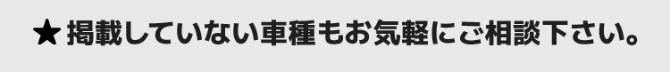 掲載していない車種もお気軽にご相談ください。