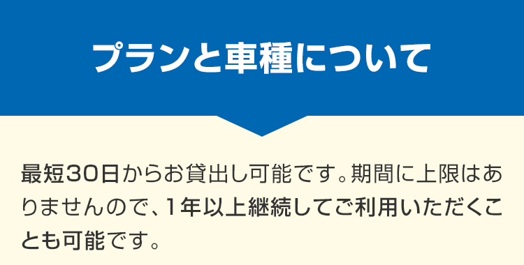 プランと車種について