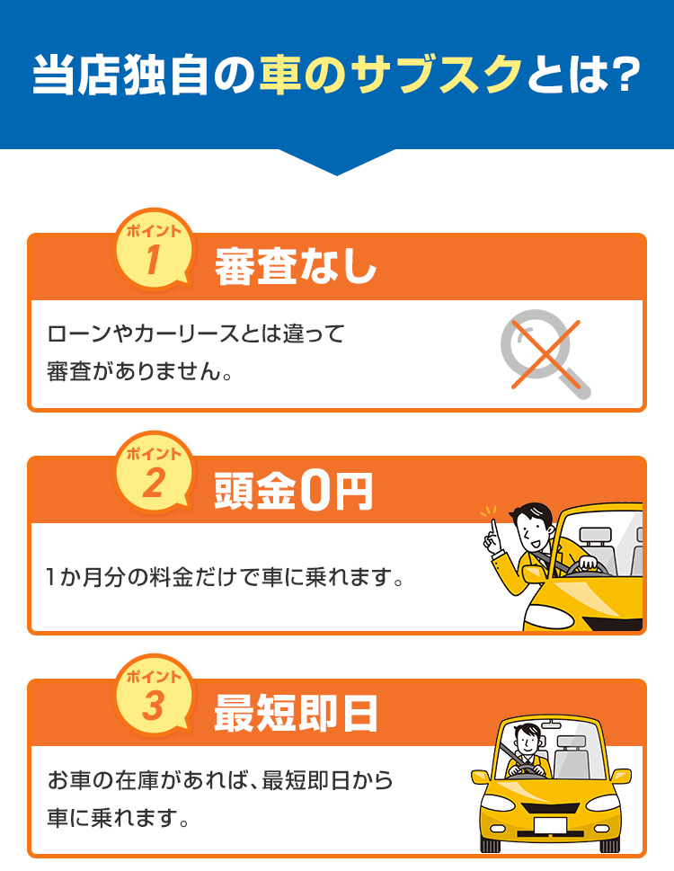 審査なし　頭金0円　最短即日